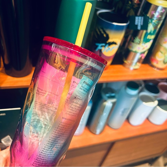 Starbucks Rainbow Mottled Rippled Texture Iridescent Glass Tumbler Cup 2024 NWT - Picture 9 of 16